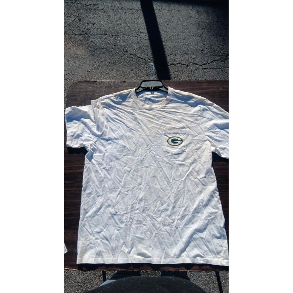 Green Bay Packer Vineyard Vines NFL Men's White T Shirt Pocket Sz XLT